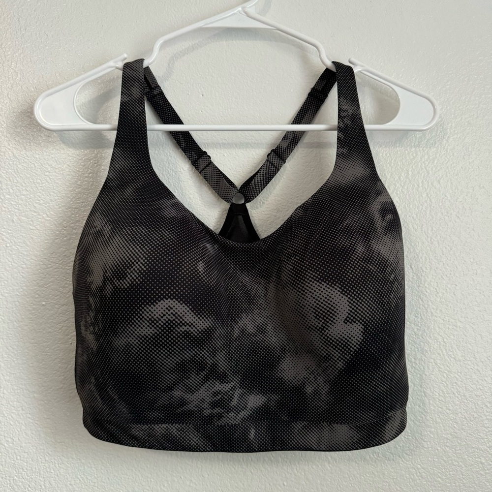 Athleta Black and Gray Sports Bras with Moisture-Wicking Fabric